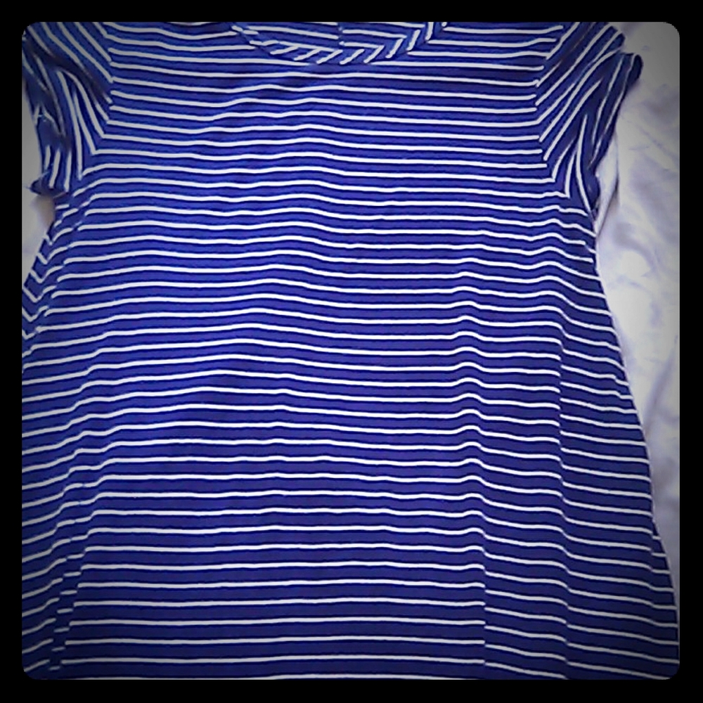 Small striped short dress , blue